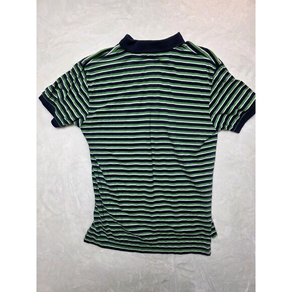 Polo Ralph Lauren Mens Size Medium Blue and Green Stripe Short Sleeve Shirt - Picture 2 of 5